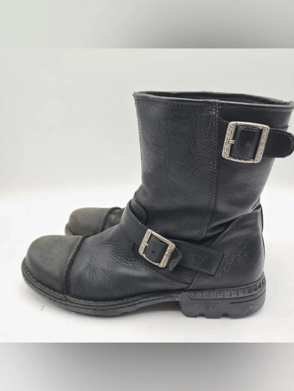 B42 UGG Australia Rockville II Black Leather Men's Boots 3040 BLK US 11 M EUC